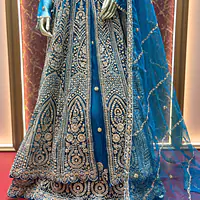 Stylish Blue Net Indo-Western Set - Master