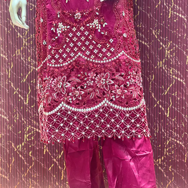 Elegant Maroon Georgette Pant Style Set - Master