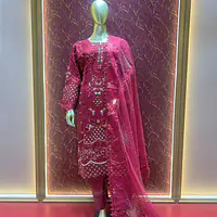 Elegant Maroon Georgette Pant Style Set - Master