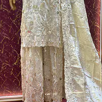 Elegant Ivory Kheva Tissue Gharara Set - Master