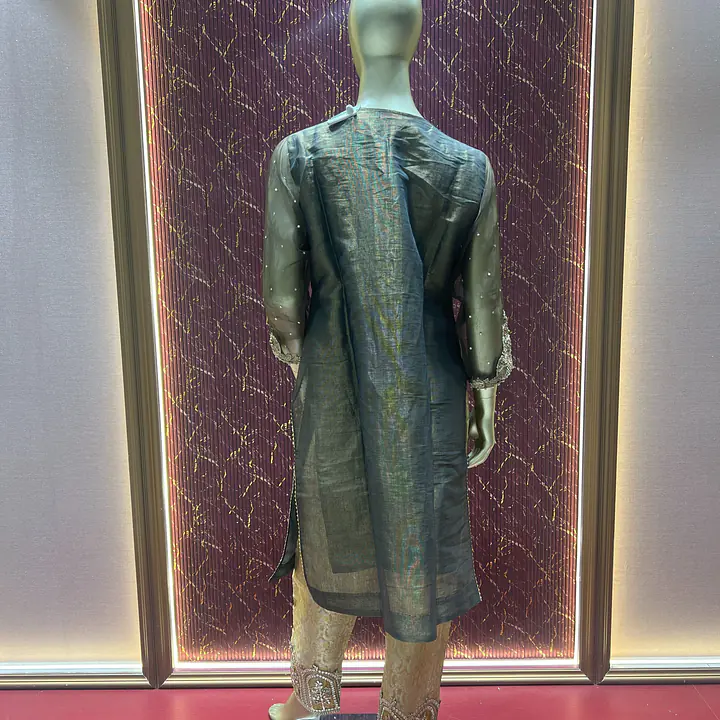 Khudabaksh Dark Mehendi Green Straight Shirt Pant Set - Master