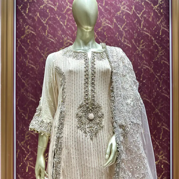 Khudabaksh Signature Palazzo Set - Color: Pink, Size: XL