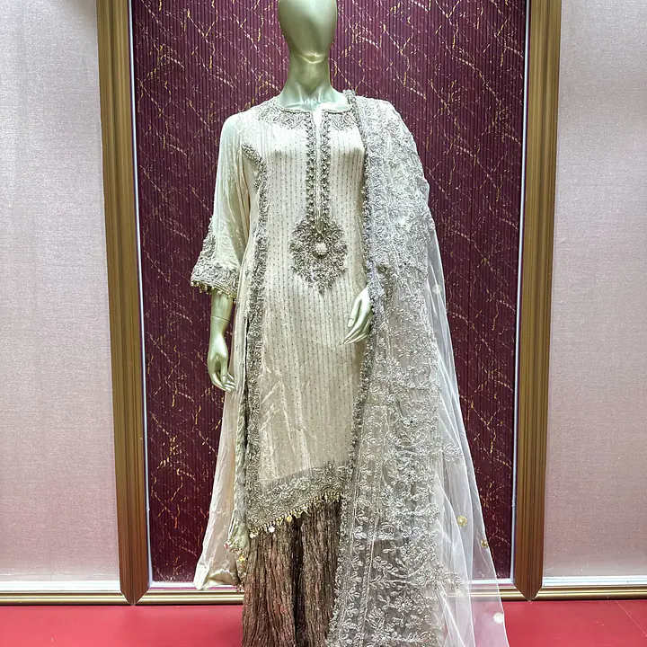 Khudabaksh Signature Palazzo Set - Color: Pink, Size: XL