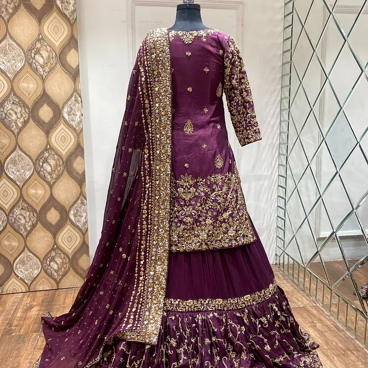 Regal Threads – Handcrafted Farshi Sharara in Antique Zardozi - Master