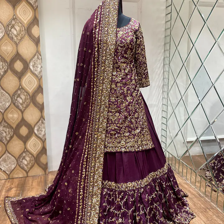 Regal Threads – Handcrafted Farshi Sharara in Antique Zardozi - Master