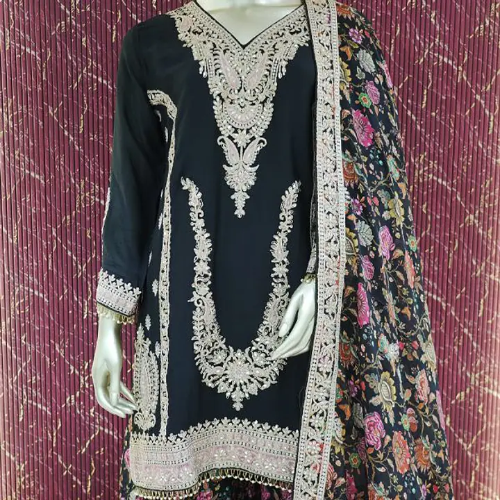 Black Royal Chinnon Gharara Set - Master