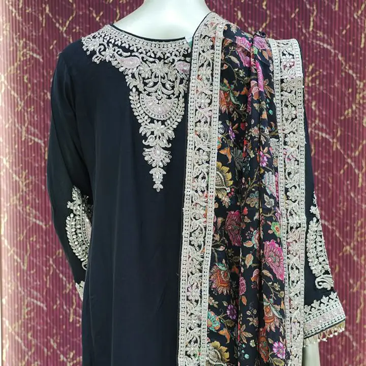 Black Royal Chinnon Gharara Set - Master