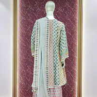 Multicolor  Tissue & Chinon Palazzo Set - Master