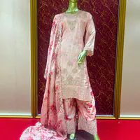 Baby pink Chinon Chiffon palazzo set - Master