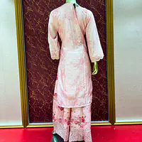 Baby pink Chinon Chiffon palazzo set - Master