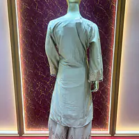 Beige Chinon Chiffon Palazzo  set - Master