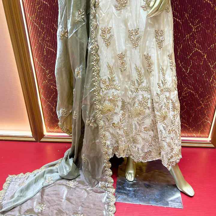 Ivory Tissue Frock Set - Master