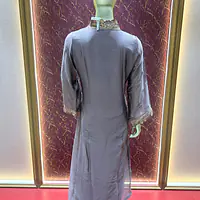 Smokey Grey Chinon Chiffon Palazzo Set - Master