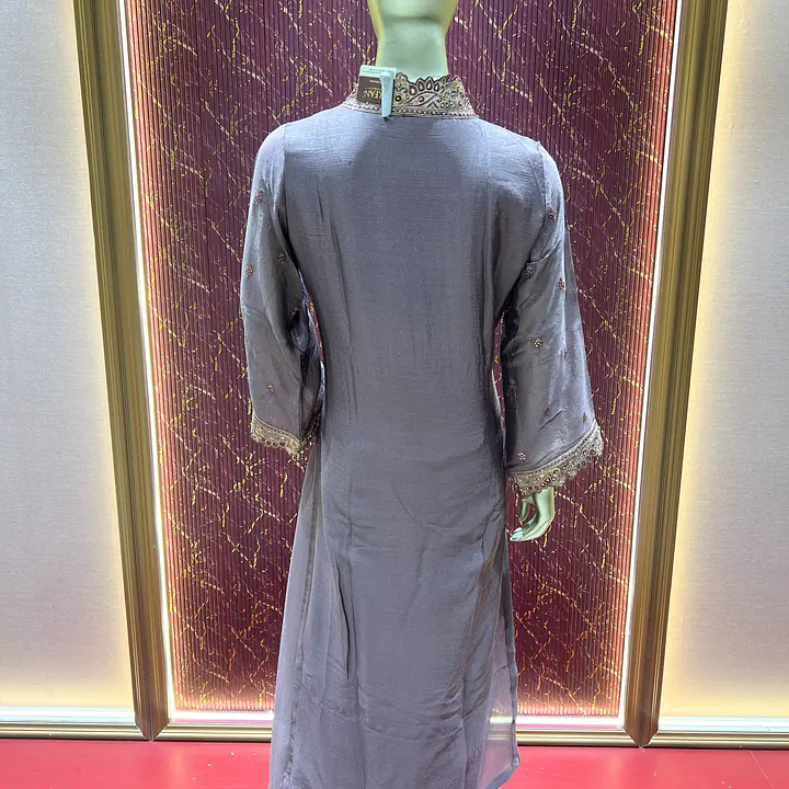 Smokey Grey Chinon Chiffon Palazzo Set - Master